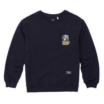 5th STREET｜山形｜中性｜食物罐頭繡花厚長袖T恤｜黑色