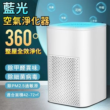 大面積藍光淨化👍空氣凈化器 負離子空氣清淨機 桌面小型凈化器 負離子淨化器 房間除臭機 負離子空氣淨化器 除煙味淨化機