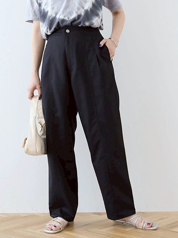 俐落褶線後鬆緊休閒長褲(6P46L0F0300) - Green Parks