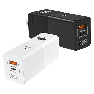 強尼拍賣~PowerRider PD100W 100W氮化鎵2孔折疊快速充電器