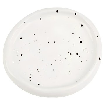 Hesii 陶瓷 銀漾 圓盤 潑墨白  1個  14 x 14cm