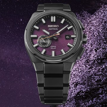 SEIKO 精工 Astron系列 夜櫻限量 太陽能 GPS定位 鈦金屬腕錶 (SSJ029J1/3X62-0AG0SD)