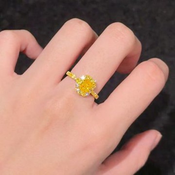 鉅曜 18K金 IGI 1克拉 黃金萬兩黃鑽戒 （培育鑽石 鑽石 戒指）