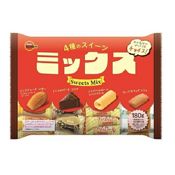 (特價)【江戶物語】BOURBON 北日本 4種類綜合小西點 180g 小蛋糕 奶油捲 瑪德蓮 洋菓子 日式點心