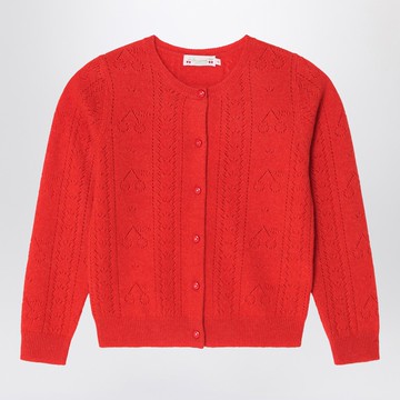 Red cashmere cardigan