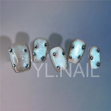 【YL.NAIL藍眼淚】純手工甲片小紅書ins小眾極光櫻禾貓眼穿戴甲