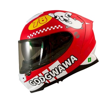 Nikko N-806 安全帽 Godgwawa 變種吉娃娃 飆風吉速 消光炙焰紅 浮動式鏡座 全罩 排扣 內藏墨鏡