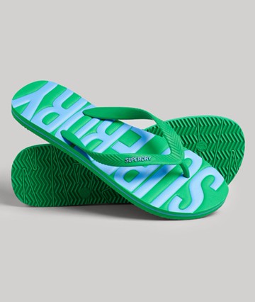 Superdry Men's Vintage Flip Flops Green Size: XL