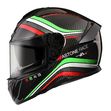 【新品訂購】Astone GT6F YA1 透明碳纖紅灰 全罩式安全帽 (內藏墨鏡)【訂購商品非現貨/急用者下單前請先詢問庫存】