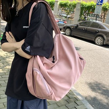 極簡風旅行袋女ins新款大容量游泳健身包訓練包慵懶風學生上課包