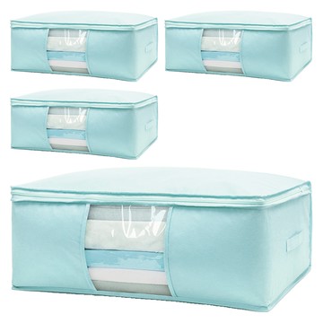 小麥購物 棉被收納袋 L2336 超大號 藍色  4個  1入  70 x 50 x 27cm