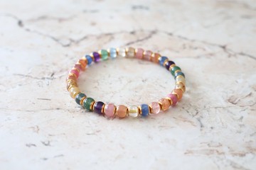 Journal-夏日的彩虹糖(彩色天然石)彩虹漢堡多寶手鍊串串