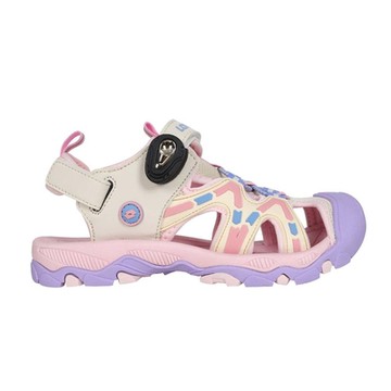 LOTTO 女中童活力發動磁扣涼鞋-磁吸 護趾鞋 沙灘鞋 健走鞋 水陸鞋 LT4AKS5611 米白紫粉