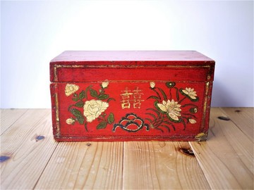 飾物盒 婚禮道具 囍字祥花圖案 中國古董
