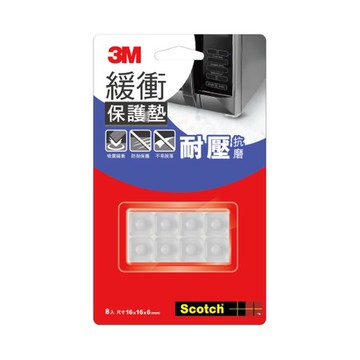 3M 緩衝保護墊 透明方型16mm