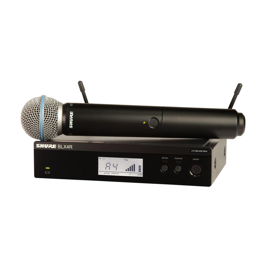 Shure BLX24R B58 UHF Wireless Microphone System Perfect for Church, Karaoke, Vocals 14-Hour Battery Life, 300 ft Range BETA 58A Handheld Vocal M