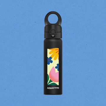 AquaStand磁吸水壺-不鏽鋼保溫瓶|獨家設計/花花世界(黑)