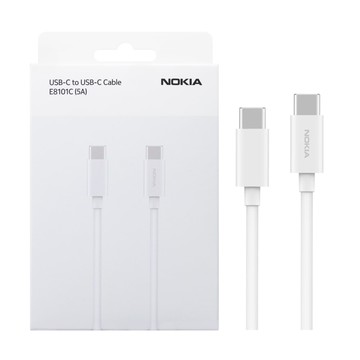 【NOKIA 諾基亞】原廠 5A Type C to Type C 閃充傳輸線 E8101C - 白 (盒裝)