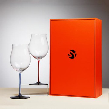 紅領結波爾多葡萄酒杯禮盒送禮大容量彩色桿水晶玻璃勃艮第紅酒杯