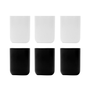 《EXCELSA》Nordic玻璃杯6入-黑白300ml-- 水杯 茶杯 咖啡杯