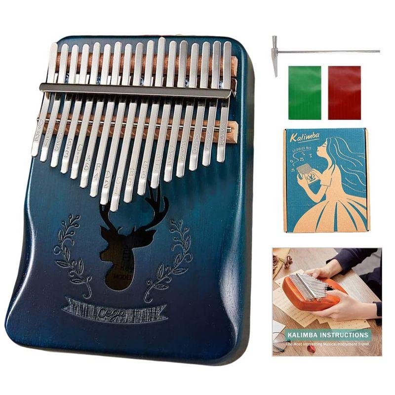 カリンバ 親指ピアノ 17キー 楽器 サムピアノ アフリカ楽器 Kalimba おやゆびピアノ 17音の指ピアノキーステッカー付 初