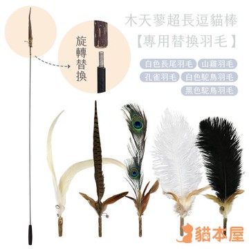 貓本屋 60公分旋轉替換羽毛 木天蓼逗貓棒