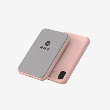 POLYBATT - 三用快充磁吸行動電源 5000mAh LT001 石墨烯 無線充磁吸-櫻花粉-5000mAh