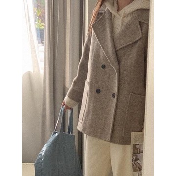 Codibook｜韓國 HEYLADY 海寧爾手工羊毛中長版大衣［預購］大衣 雙排扣大衣 女裝