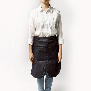 變形半身開岔式工作圍裙 /丹寧藍 /防潑水 /門市保固 /DG01-T12