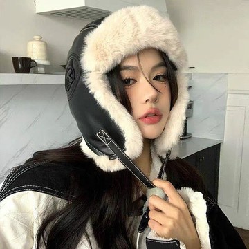 冬天帽子❄雪地帽 防寒保暖飛行帽 圍巾帽 韓版毛絨帽子 刷毛護耳 滑雪登山旅行必備 毛絨帽戶外滑雪防寒護耳帽飛行帽潮男