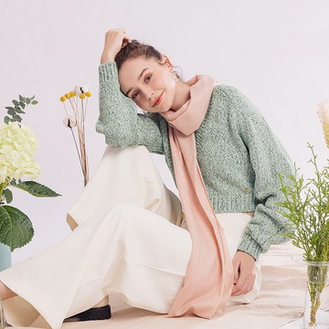 【輕奢】Luna曖昧乾燥玫瑰粉純羊絨Cashmere圍巾(共四色)