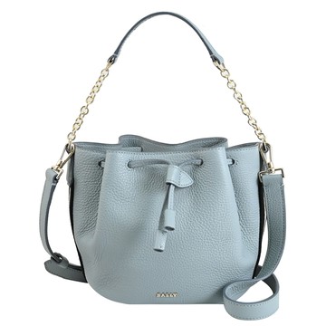 BALLY 6307834 BALLM 金屬LOGO 迷你兩用束口水桶包.極地藍