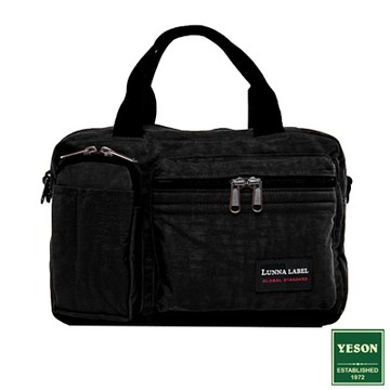 YESON - 商旅輕遊多隔層手提側背包-黑色