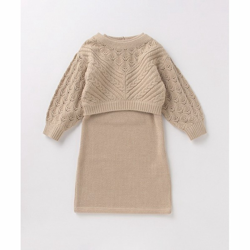 Petit Main マシンウォッシャブル 静電気防止 ニットtシャツ テレコワンピースセット Kids トップス アンサンブル 通販 Lineポイント最大0 5 Get Lineショッピング