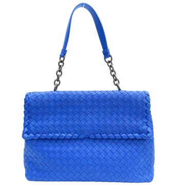 BOTTEGA VENETA BV 寶緹嘉 藍色 羊皮編織 肩背包 【二手名牌BRAND OFF】