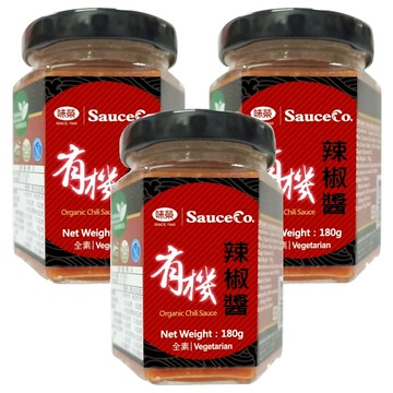味榮 有機辣椒醬 全素  180g  3罐