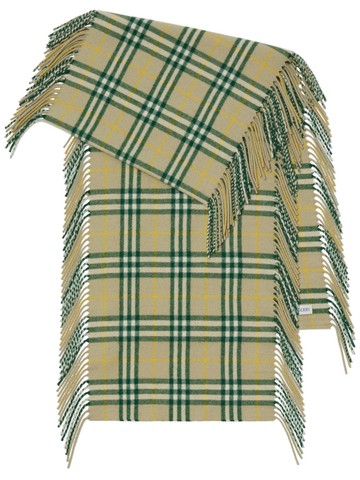 Burberry - check-print cashmere scarf - unisex - Cashmere - One Size - Green