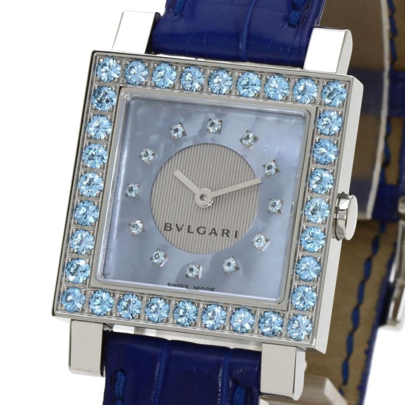 BVLGARI ブルガリ SQ27SLD クアドラード ブルートパーズ 腕時計
