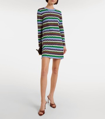 Rixo Mylene chevron cotton minidress