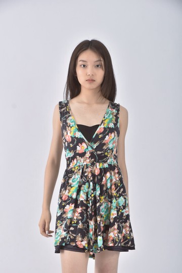 (S) royal party棉質深V黑色洋裝