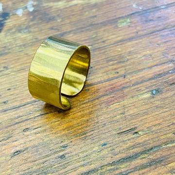 黃銅 木紋 寬版 戒指 可客製名字 S621