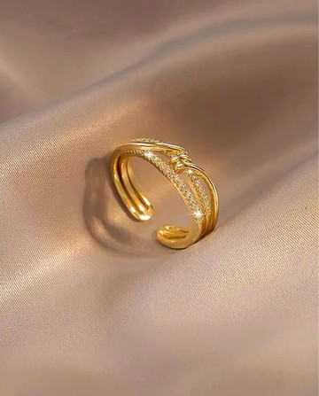 玩賞級珠寶 | 交叉旋鈕戒指 | 可升級純K金白金