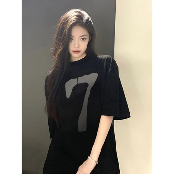 現貨當天出！美式短袖 純棉 簡約短袖oversize t恤寬鬆長版t 美式大t 下半身失蹤大尺碼女裝 百搭情侶裝街頭風