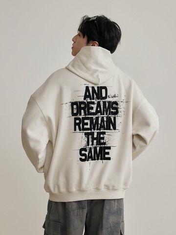 簡約背後英文標語長帽T