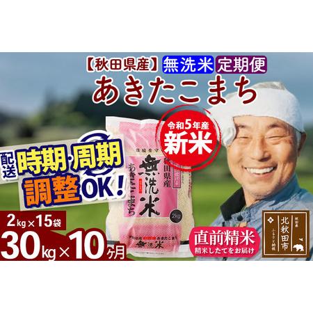 ふるさと納税 《定期便10ヶ月》＜新米＞秋田県産 あきたこまち 30kg(2kg小分け袋) 令和5年産 配送時期選べる 隔月お届けOK お米 お.. 秋田県北秋田市