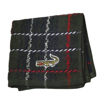 Crocodile 日本鱷魚牌經典軍綠色鱷魚圖騰LOGO小方巾(26CM)
