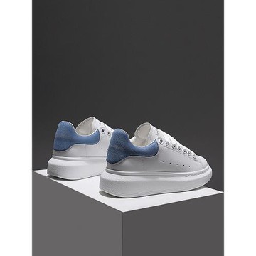 霧霾藍公爵麥昆小白鞋女2025新款厚底松糕板鞋增高系帶中跟休閑鞋