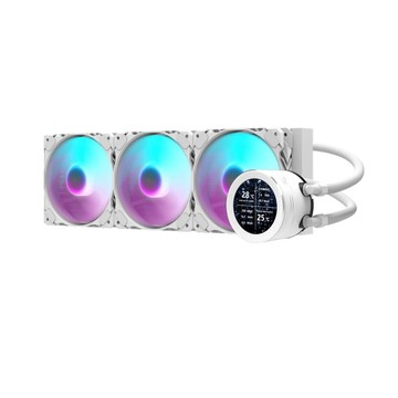 darkFlash DN360S 冰旋峰 LCD 水冷散熱器 白 2.1吋螢幕 智慧轉速調節 CPU 散熱器
