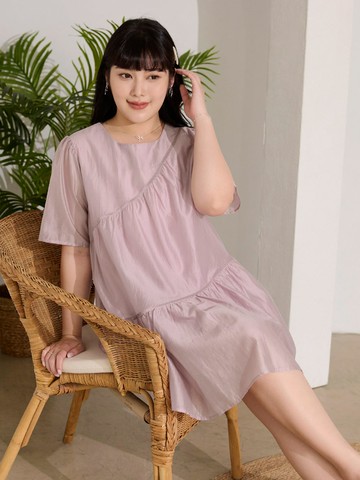 雲朵自訂款-微光澤修身剪裁短洋裝