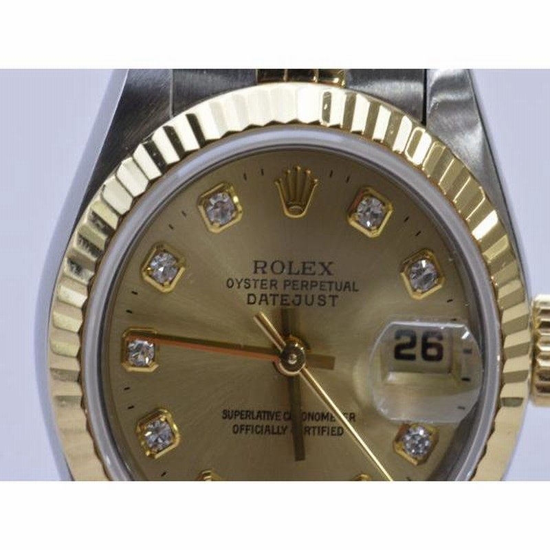 ロレックス ROLEX デイトジャスト 腕時計 10Pダイヤ YG×SSコンビ 62523 D-18 シルバー×ゴールド レディース su_p e_u  F-WT324 | LINEブランドカタログ